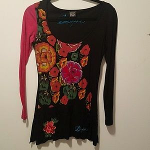 Desigual size small long sleeve floral top